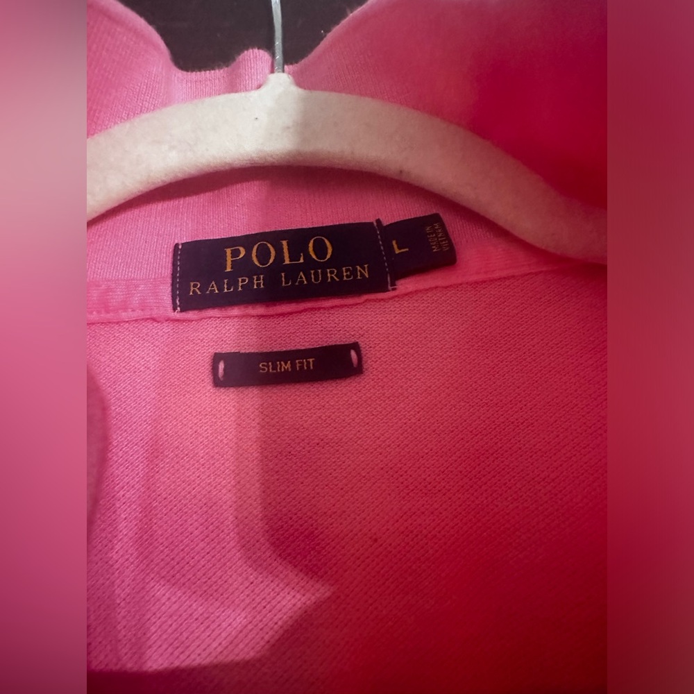 Polo Ralph Lauren Men’s Bubblegum Polo Size L Slim Fit - Picture 2 of 3